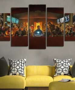 5 Panels Avengers Canvas Art Multi Piece Black Panther Widow Captain America Dr Strange Endgame Guardians Galaxy Hulk Infinity War Iron Man