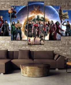 5 Panels Avengers Canvas Art Multi Piece Black Widow Captain America Endgame Guardians Galaxy Hulk Infinity War Iron Man Marvel Thanos Thor