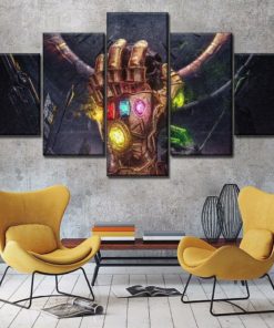 5 Panels Avengers Canvas Art Multi Piece Endgame Infinity Gauntlet Stones Infinity War Marvel Home Decor Poster Print