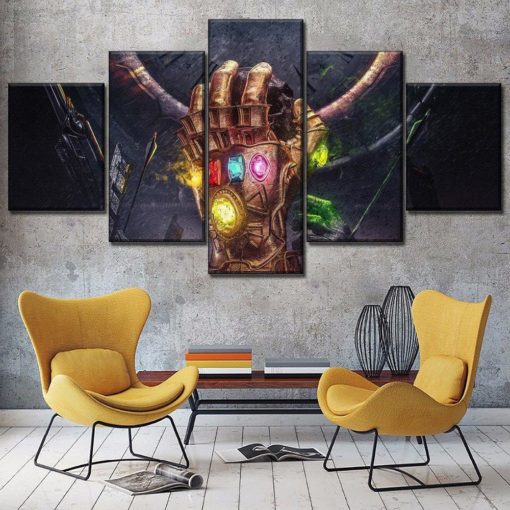5 Panels Avengers Canvas Art Multi Piece Endgame Infinity Gauntlet Stones Infinity War Marvel Home Decor Poster Print