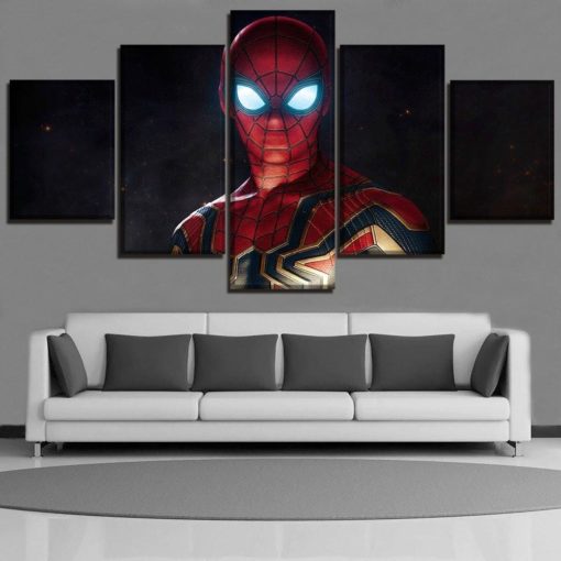 5 Panels Spider Man Canvas Art Multi Piece Avengers Endgame Infinity War Marvel Home Decor Poster Print