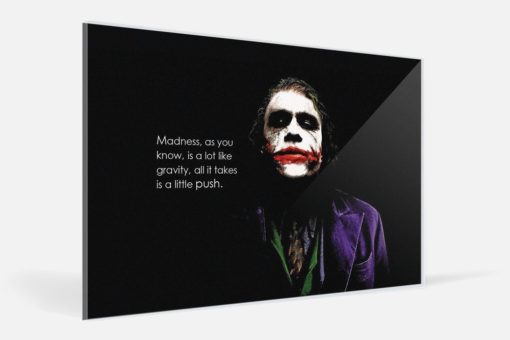 The Joker The Dark Knight Heath Ledger Madness Quote Acrylic Plexiglass Wall Art