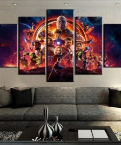 5 Panels Avengers Canvas Art Multi Piece Black Widow Captain America Endgame Hulk Infinity War Iron Man Marvel Thanos Thor Home Decor