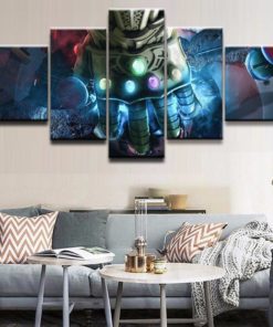 5 Panels Avengers Canvas Art Multi Piece Endgame Infinity Gauntlet Stones Infinity War Marvel Home Decor Poster Print