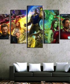 5 Panels Avengers Canvas Art Multi Piece Black Widow Captain America Endgame Guardians Galaxy Hulk Infinity Gauntlet Infinity War Iron Man