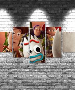 Toy Story 4 Poster set Forky Canvas Art Print, 5 piece large canvas, multi panel wall art canvas, home decoration, room decor
