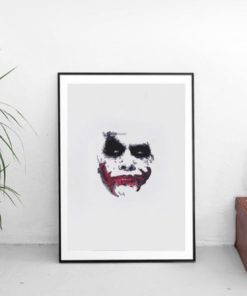 The Joker 2008 Print Portrait Movie DC Comics Minimalist Wall Art Heath Ledger Batman Why so Serious BATMAN hand drawn Canvas Poster