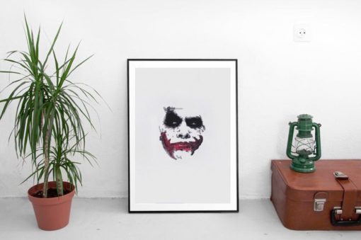 The Joker 2008 Print Portrait Movie DC Comics Minimalist Wall Art Heath Ledger Batman Why so Serious BATMAN hand drawn Canvas Poster