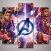 Marvel Avengers Infinity War Endgame Suphero DC Comic Cartoon 5 Piece Canvas Anime Manga Home Decor Wall Art 5 Panel Print Wall Hanging