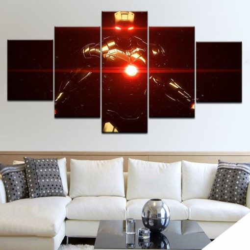 Marvel Avengers Iron Man Infinity War Endgame Suphero DC Comic 5 Piece Canvas Anime Manga Home Decor Wall Art 5 Panel Print Wall Hanging