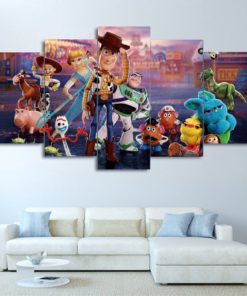 Toy Story 4 Wall Art Film Poster Print Canvas Wall Art Poster Art Painting Modular Living Room Kids Room Decor 5 Pieces