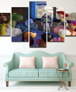Toy Story 4 Wall Art Film Poster Print Canvas Wall Art Poster Art Painting Modular Living Room Kids Room Decor 5 Pieces