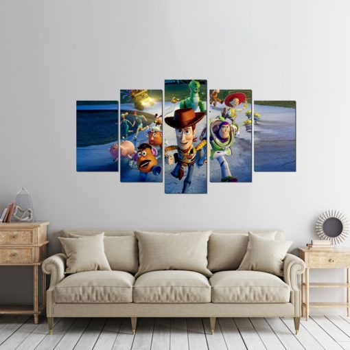 Toy Story Canvas 5 Piece Canvas Wall Art Print - Large Framed Canvas Multi canvas best for kiddies room