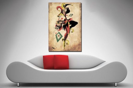 Joker playing card Wall art canvas Joker décor Playing card art Game room décor Casino art print Poker player gift Gamble art Man cave art