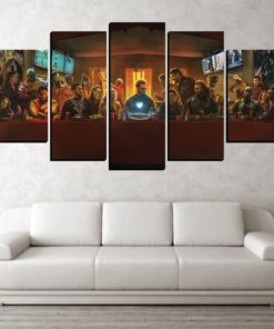 5 Panels Avengers Canvas Art Multi Piece Black Panther Widow Captain America Dr Strange Endgame Guardians Galaxy Hulk Infinity War Iron Man