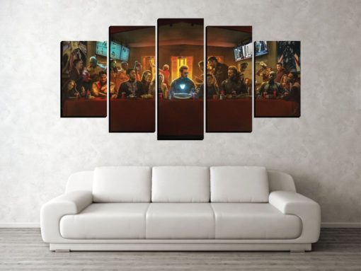 5 Panels Avengers Canvas Art Multi Piece Black Panther Widow Captain America Dr Strange Endgame Guardians Galaxy Hulk Infinity War Iron Man