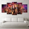 5 Panels Avengers Canvas Art Multi Piece Black Panther Widow Captain America Dr Strange Endgame Hulk Infinity War Iron Man Marvel Thanos