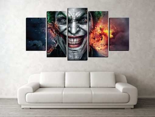 6 Panels The Joker Canvas Art Dc Joker Poster Piece Home Decor Work Wall Print