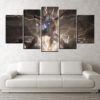 Home Decorative Paintings Modern Printed Type Artwork 5 Panel Modular Movie Avengers Endgame Iron Man Wall Canvas Picture