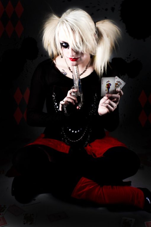 Harley Quinn Canvas Photograph, Print Wall Art, Batman, Black white and red, playing cards, Joker, Home Decor, Character Photo
