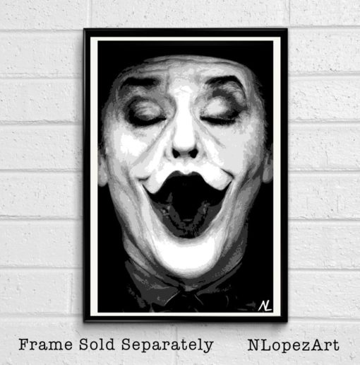 The Joker Jack Nicholson Pop Art Illustration #1 - Batman Film Superhero Movie Clown Home Decor in Poster Print or Canvas
