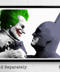 Batman and Joker Illustration - Superhero Movie Pop Art Comicbook Home Decor in Poster Print or Canvas