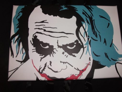 A4 Landscape canvas print of Heath Ledger 'The Joker'