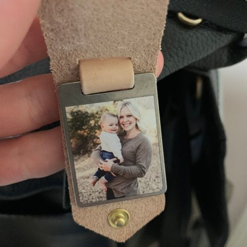 Personalised Photo Keyring in Leather Case + Initials - Handmade Father's Day / Birthday Gift for Dad or Mum, Photo Keychain Gift for Him photo review