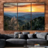 Smoky Mountain Sunset on Canvas, National Park Photo, North Carolina Scenic Blue Ridge Mountains, Appalachians, Office Decor, Nature Artwork