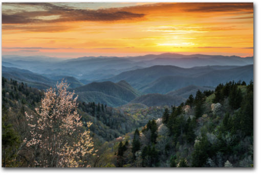 Smoky Mountain Sunset on Canvas, National Park Photo, North Carolina Scenic Blue Ridge Mountains, Appalachians, Office Decor, Nature Artwork - Image 8