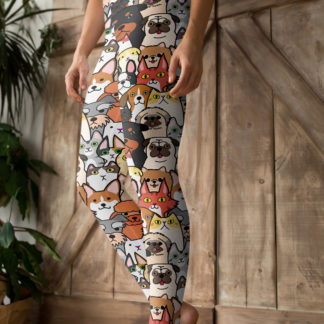 Mockup White 1 324x324 - Colorful Cats And Dogs Leggings