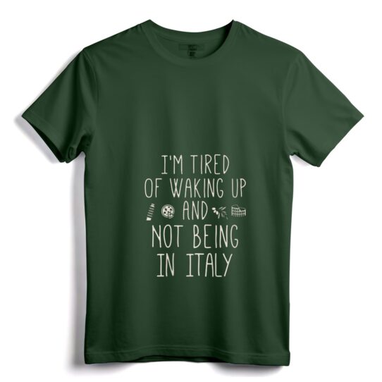 Womens I"m Tired of Waking Up and Not Being In Italy - Italian V-Neck T-Shirt, Vintage Design Tee for Travel Enthusiasts - Image 3